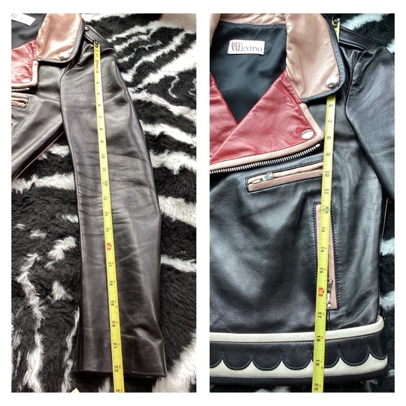 Valentino Heart Intarsia Leather Biker Jacket. (MC) - Picture 14 of 17